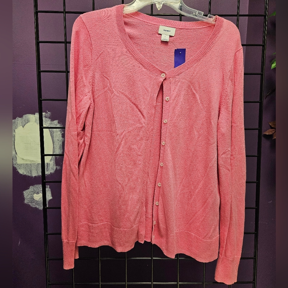 💙 womens cardigan pink L Old Navy